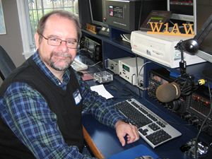 Randy Friend at his radio desk